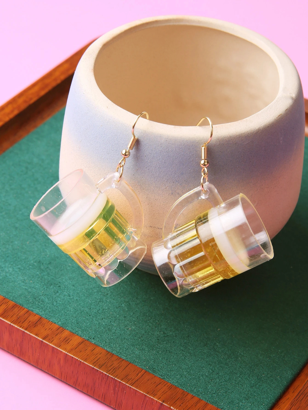 Acrylic Beer Mug Earrings