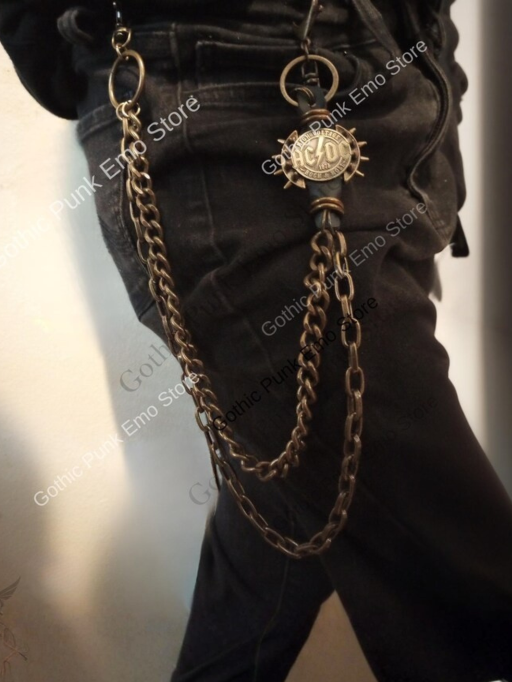 AC\DC Punk Wallet Chain Medallion