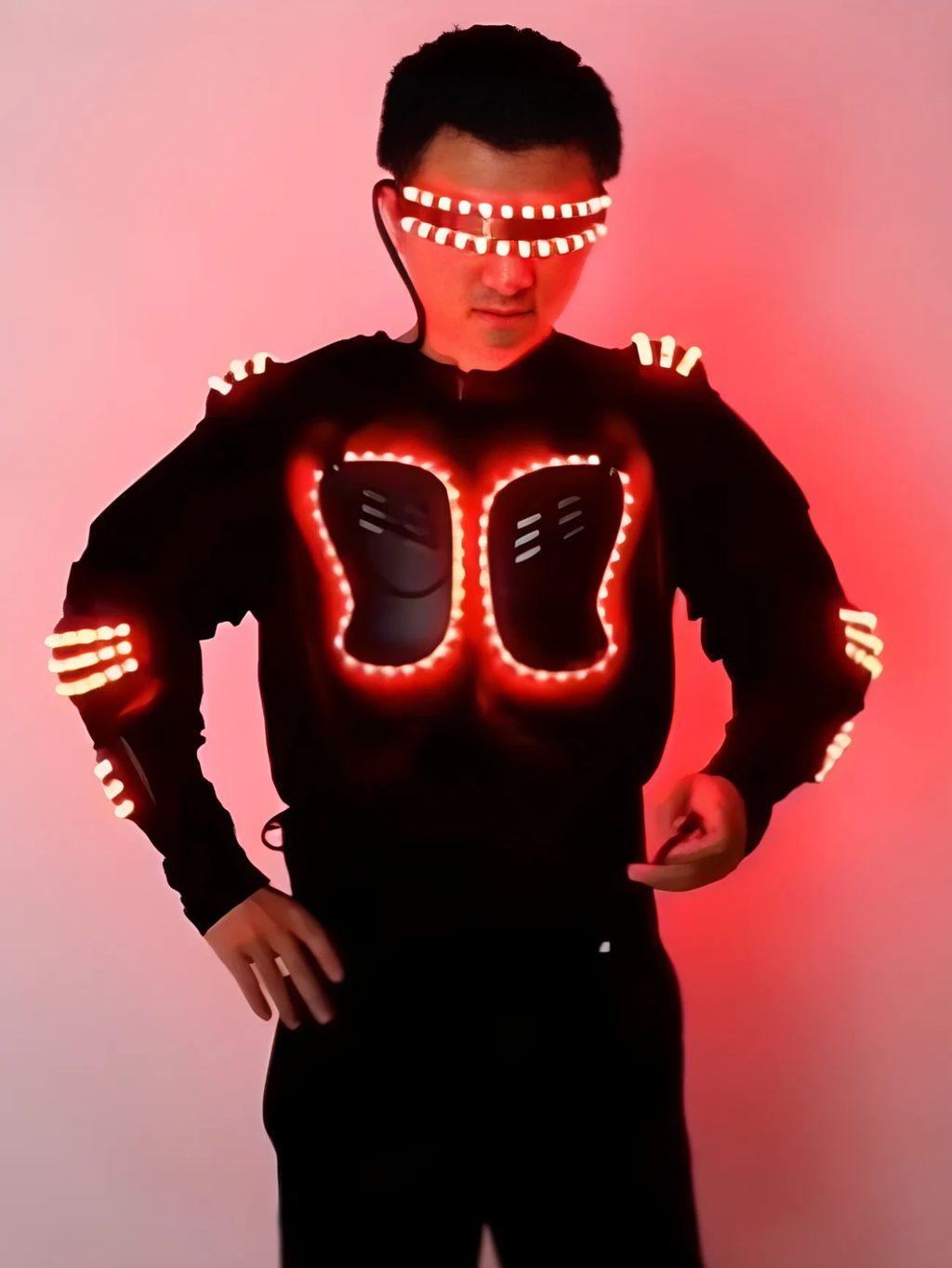 Men Led Light Motorcycle Costume