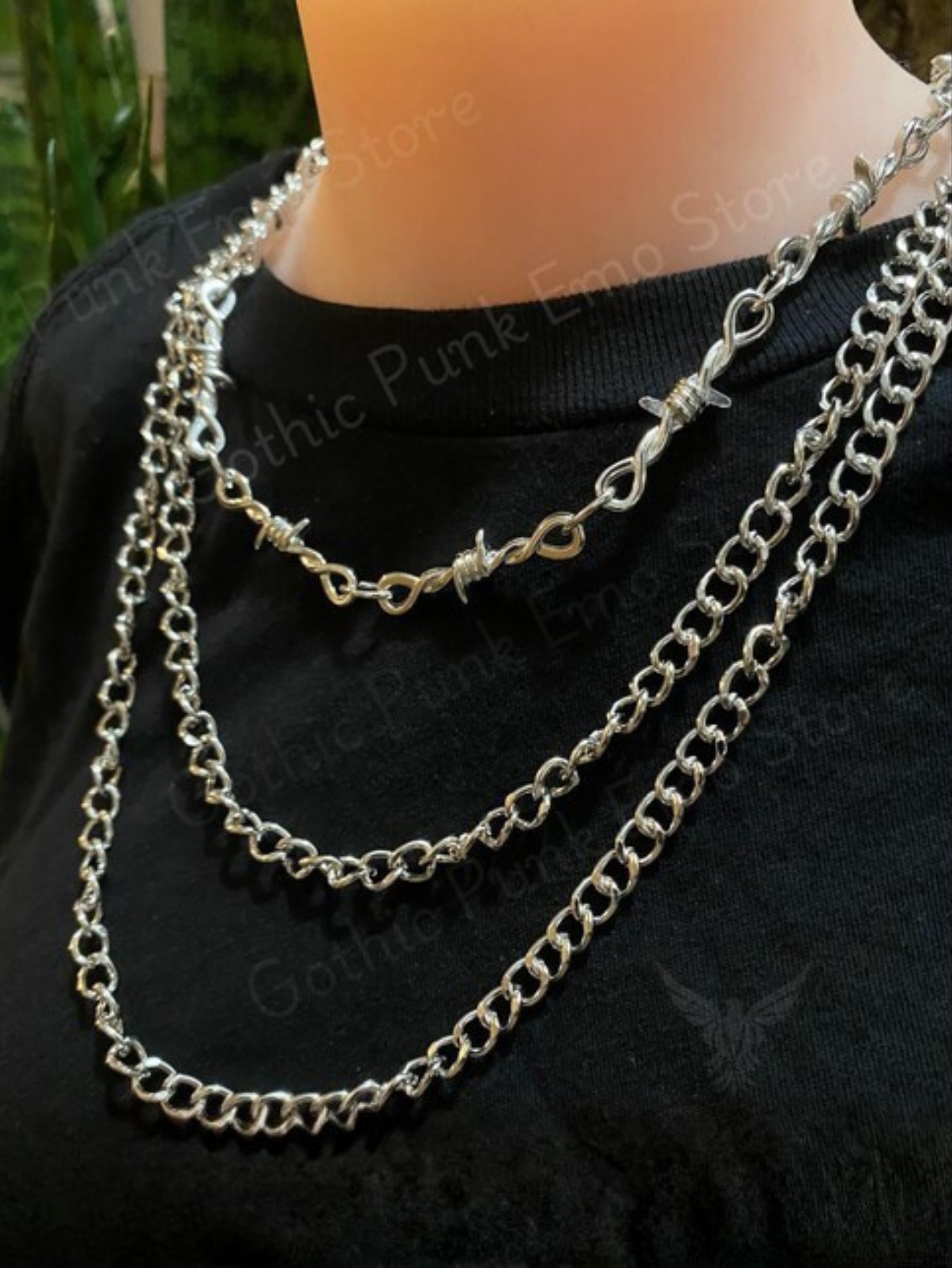 Barbed Wire Layered Necklace