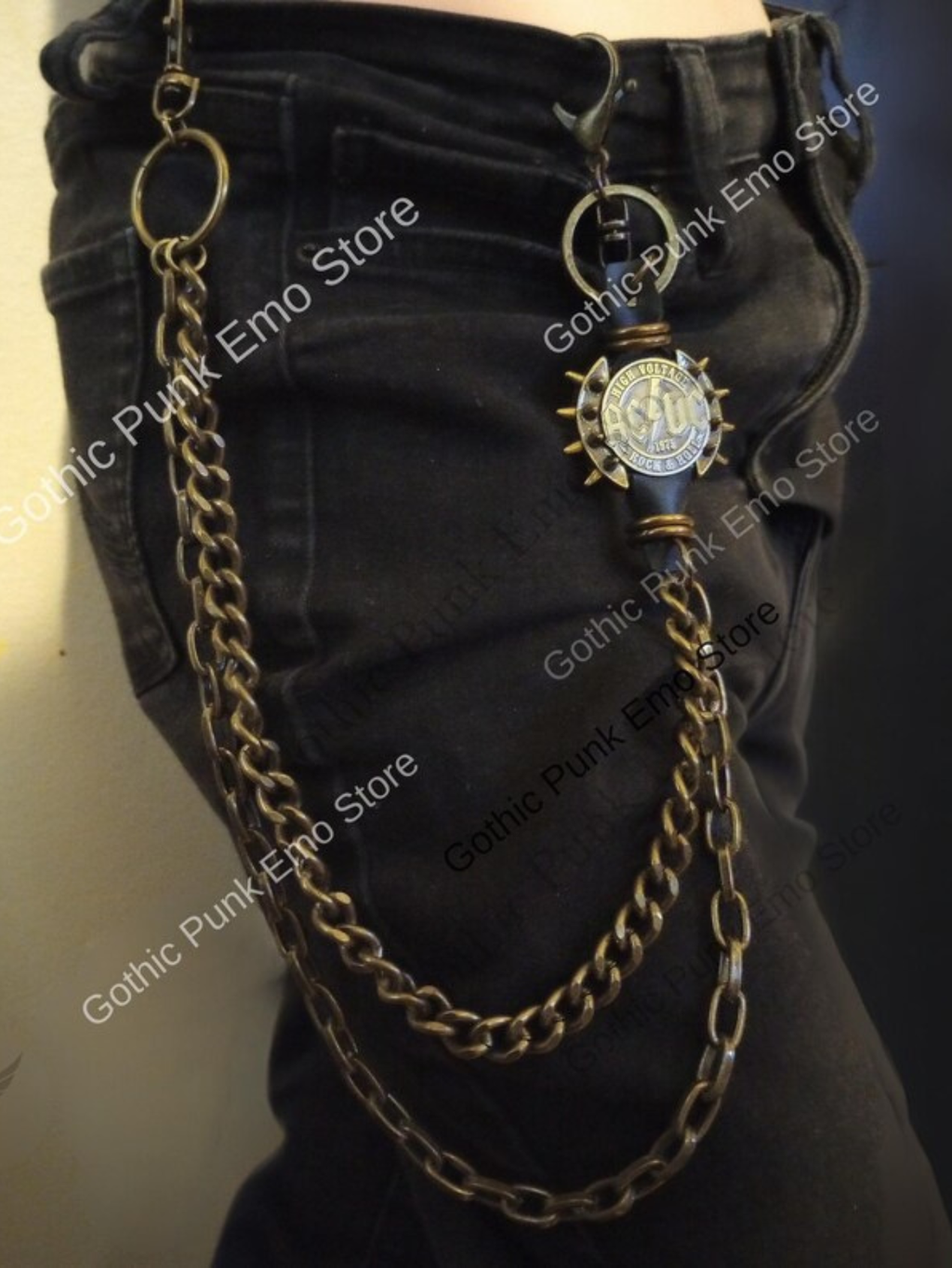 AC\DC Punk Wallet Chain Medallion