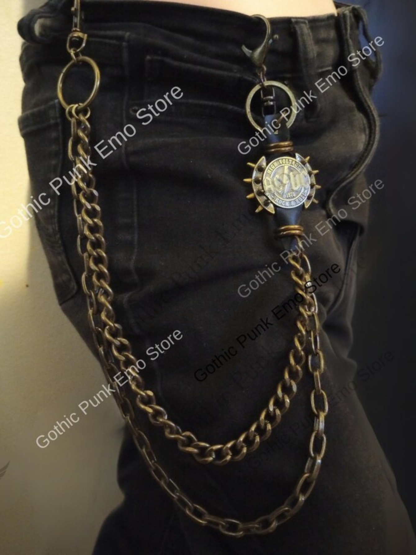 AC\DC Punk Wallet Chain Medallion