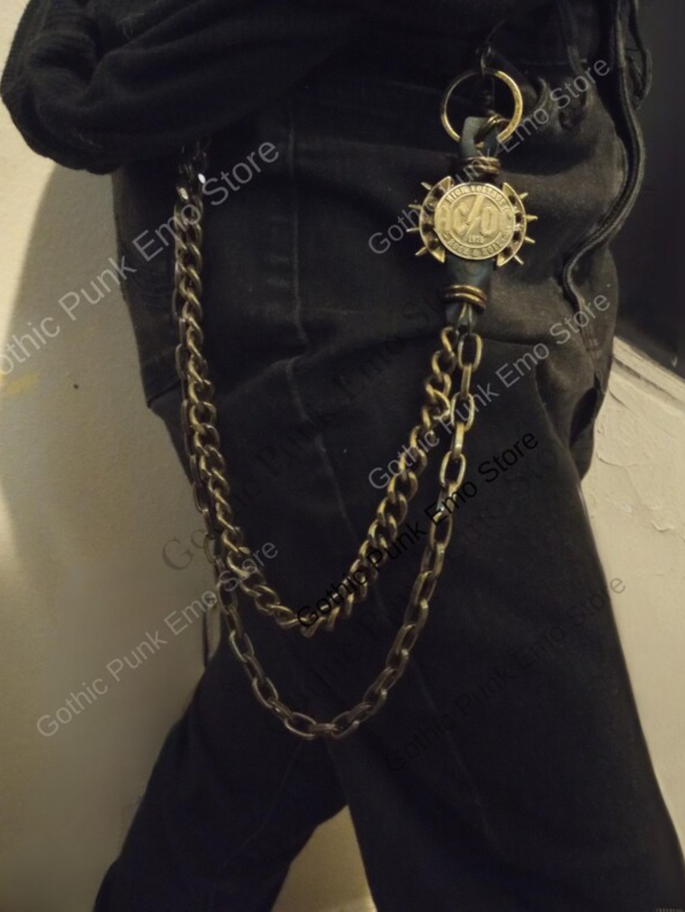 AC\DC Punk Wallet Chain Medallion