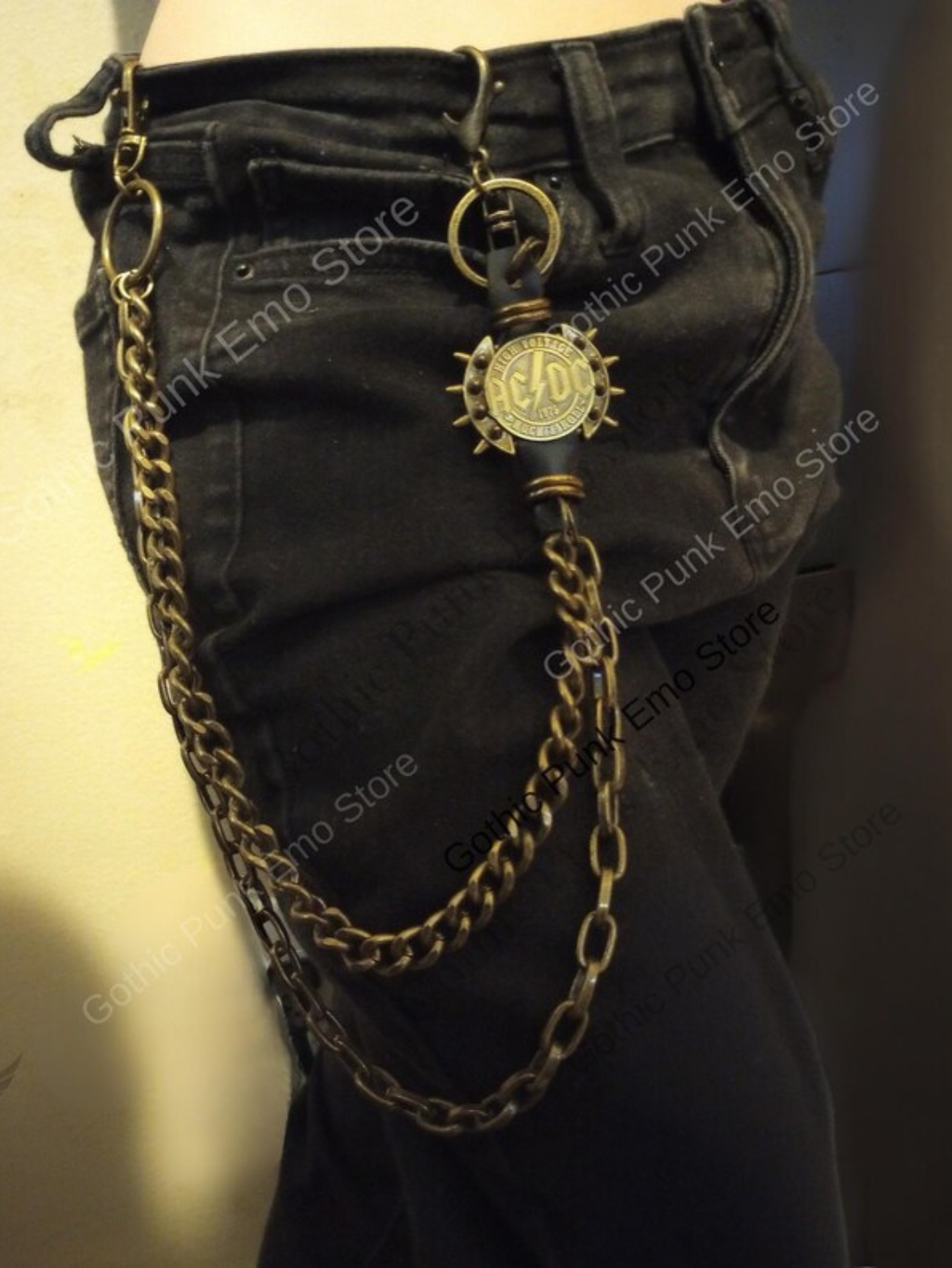 AC\DC Punk Wallet Chain Medallion