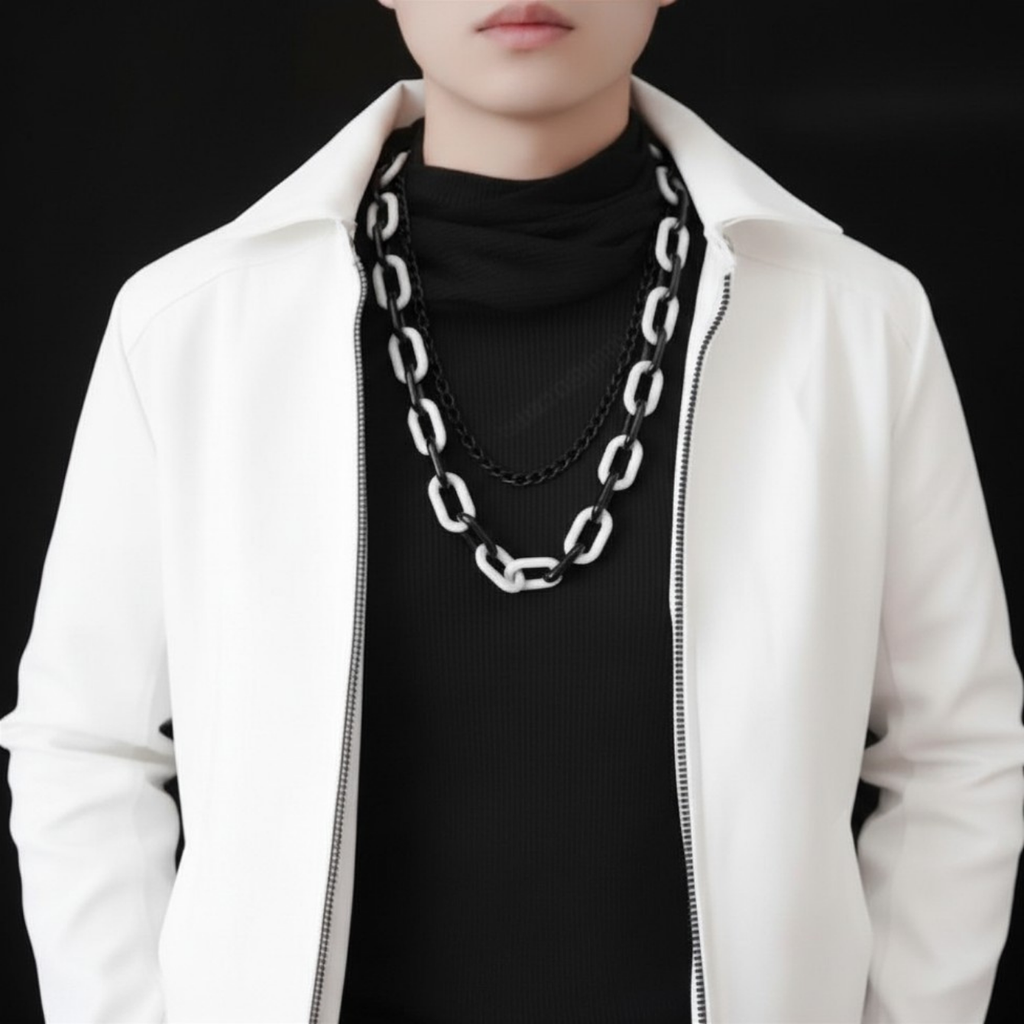 Black White Star Pants Chain