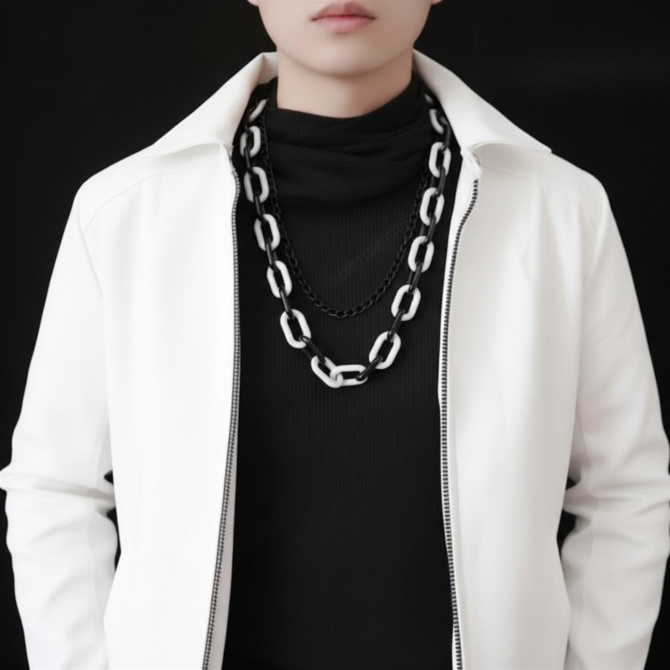 Black White Star Pants Chain