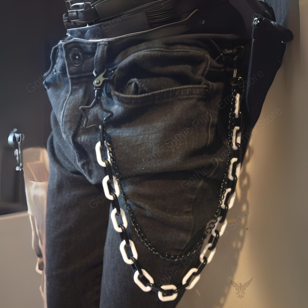 Black White Star Pants Chain