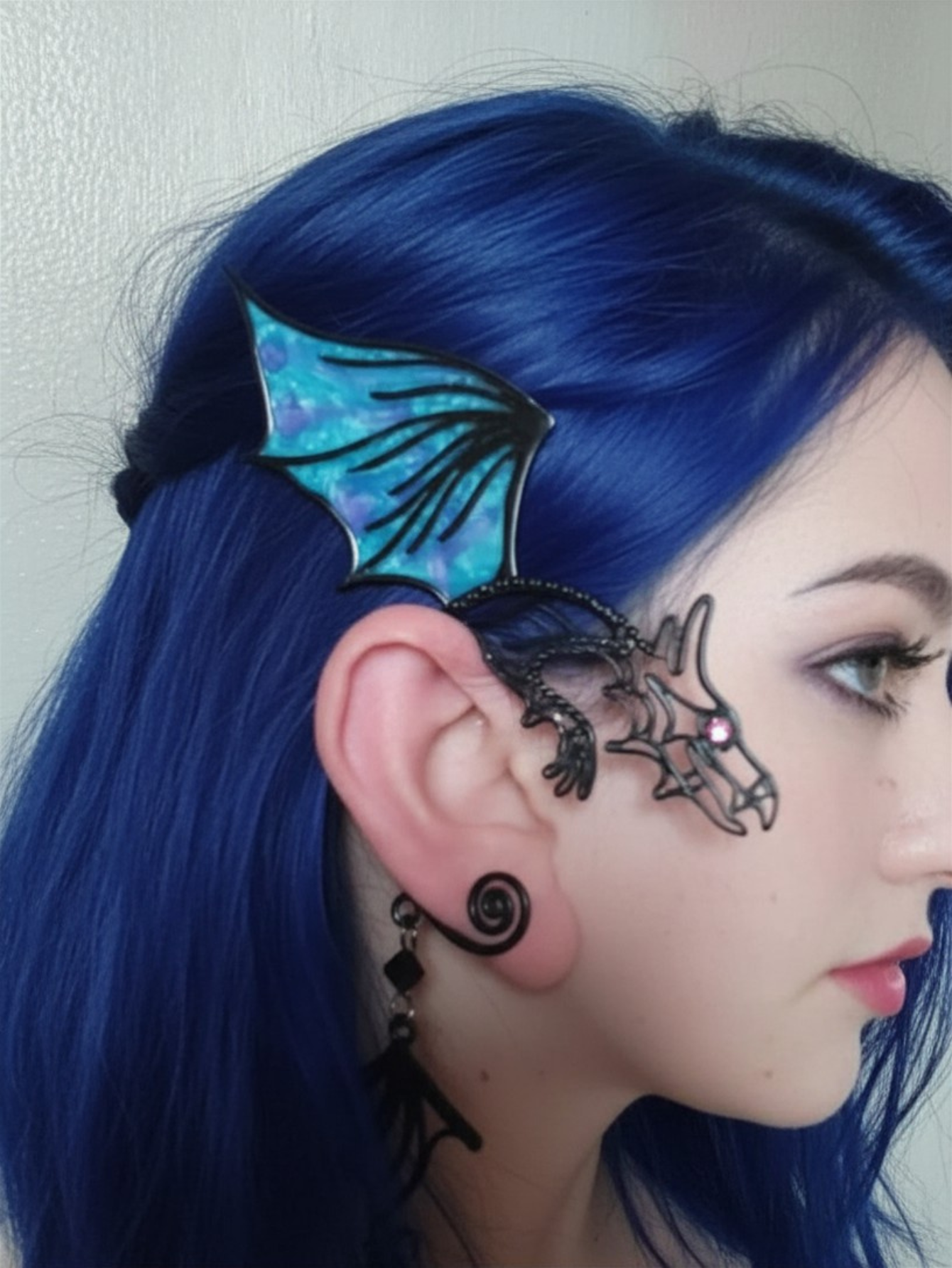Black Gothic Dragon Ear Cuff