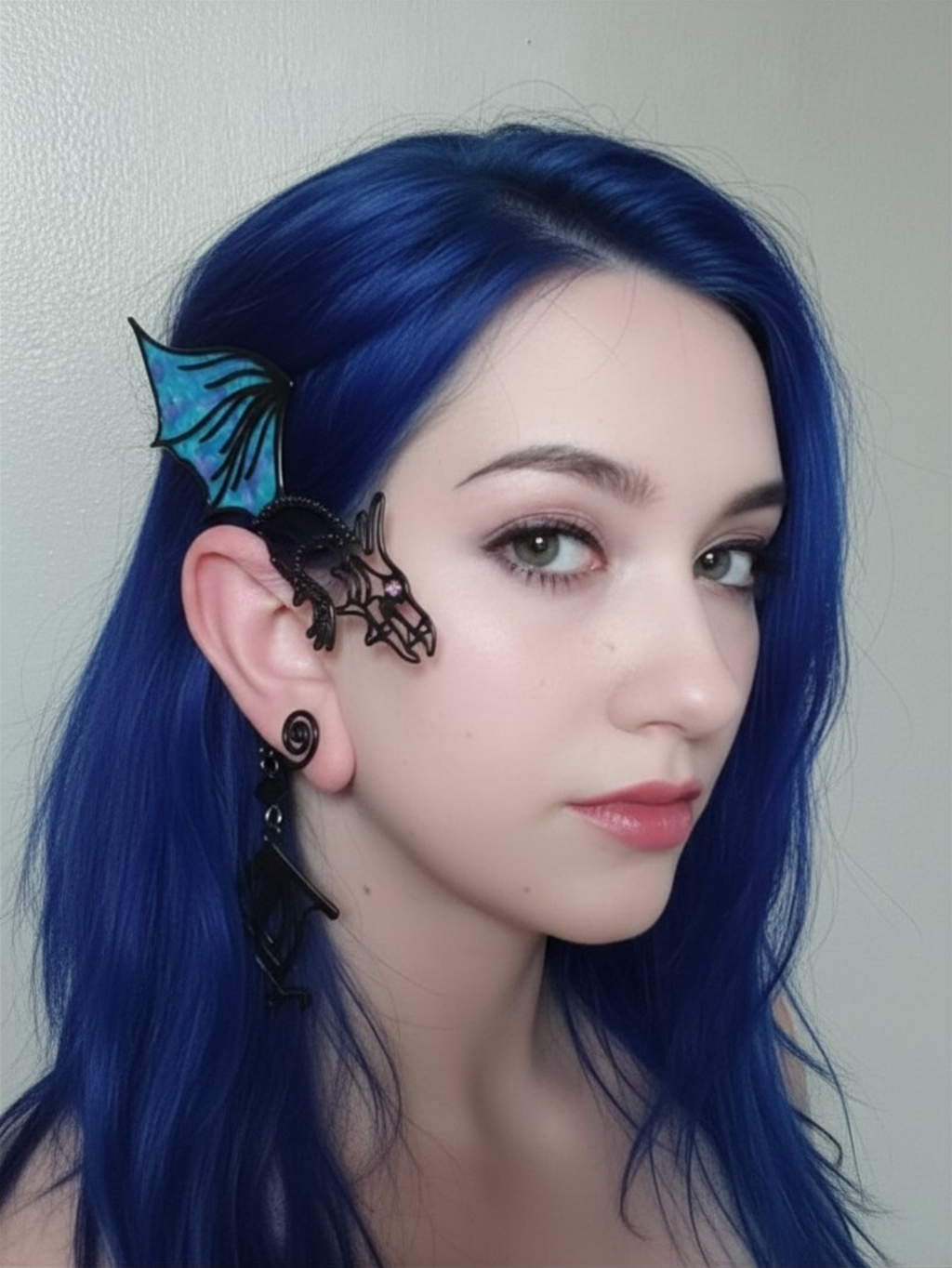 Black Gothic Dragon Ear Cuff