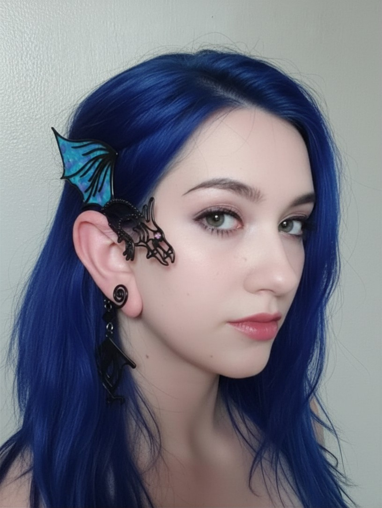 Black Gothic Dragon Ear Cuff