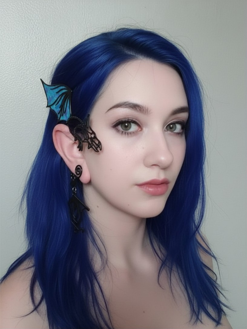 Black Gothic Dragon Ear Cuff