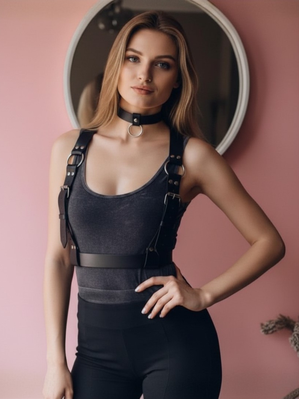 Vegan Leather Suspenders