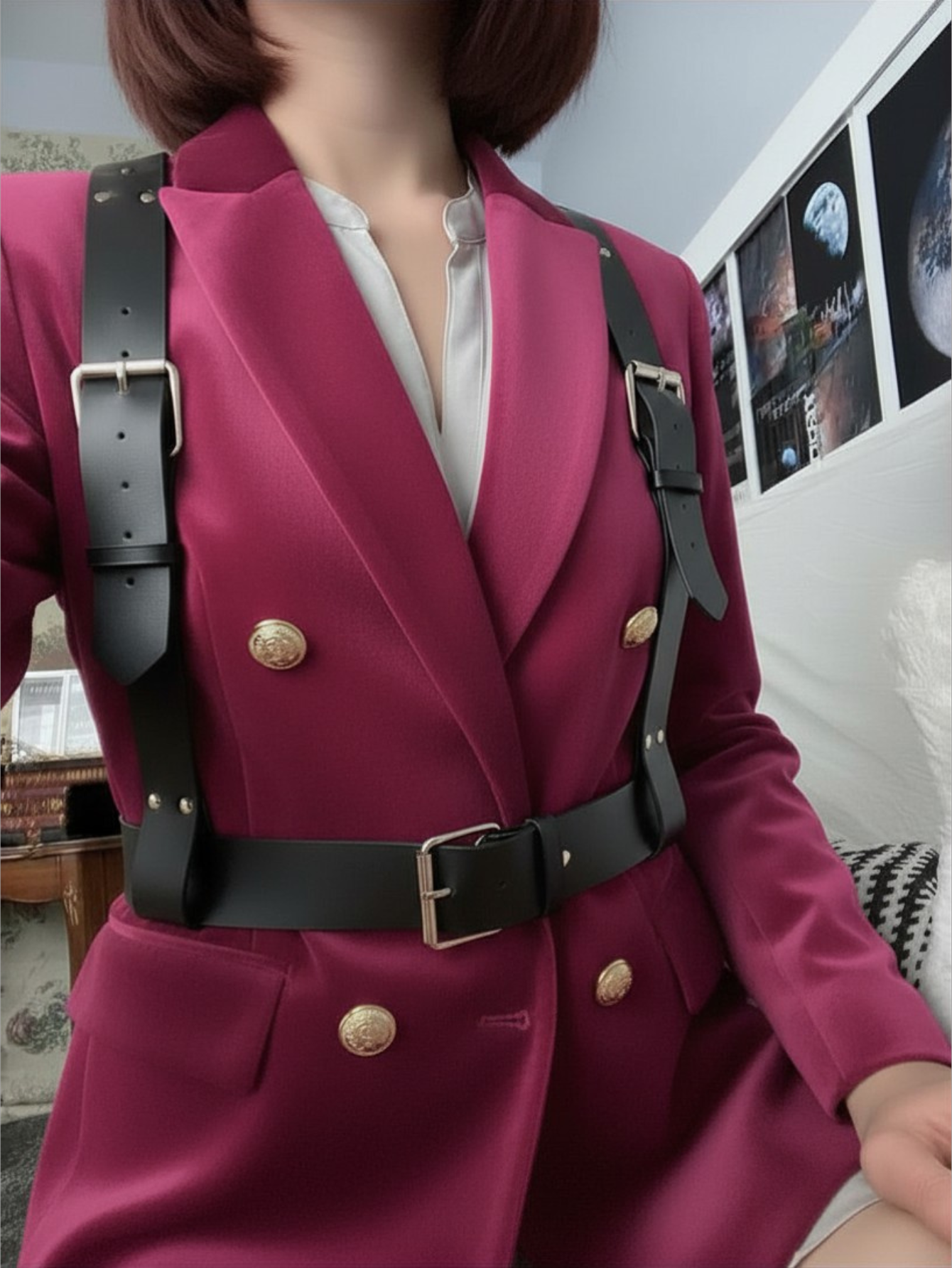 Vegan Leather Suspenders