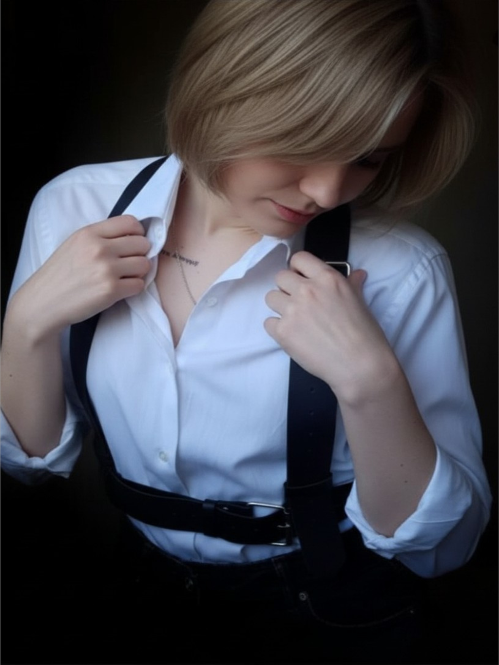Vegan Leather Suspenders