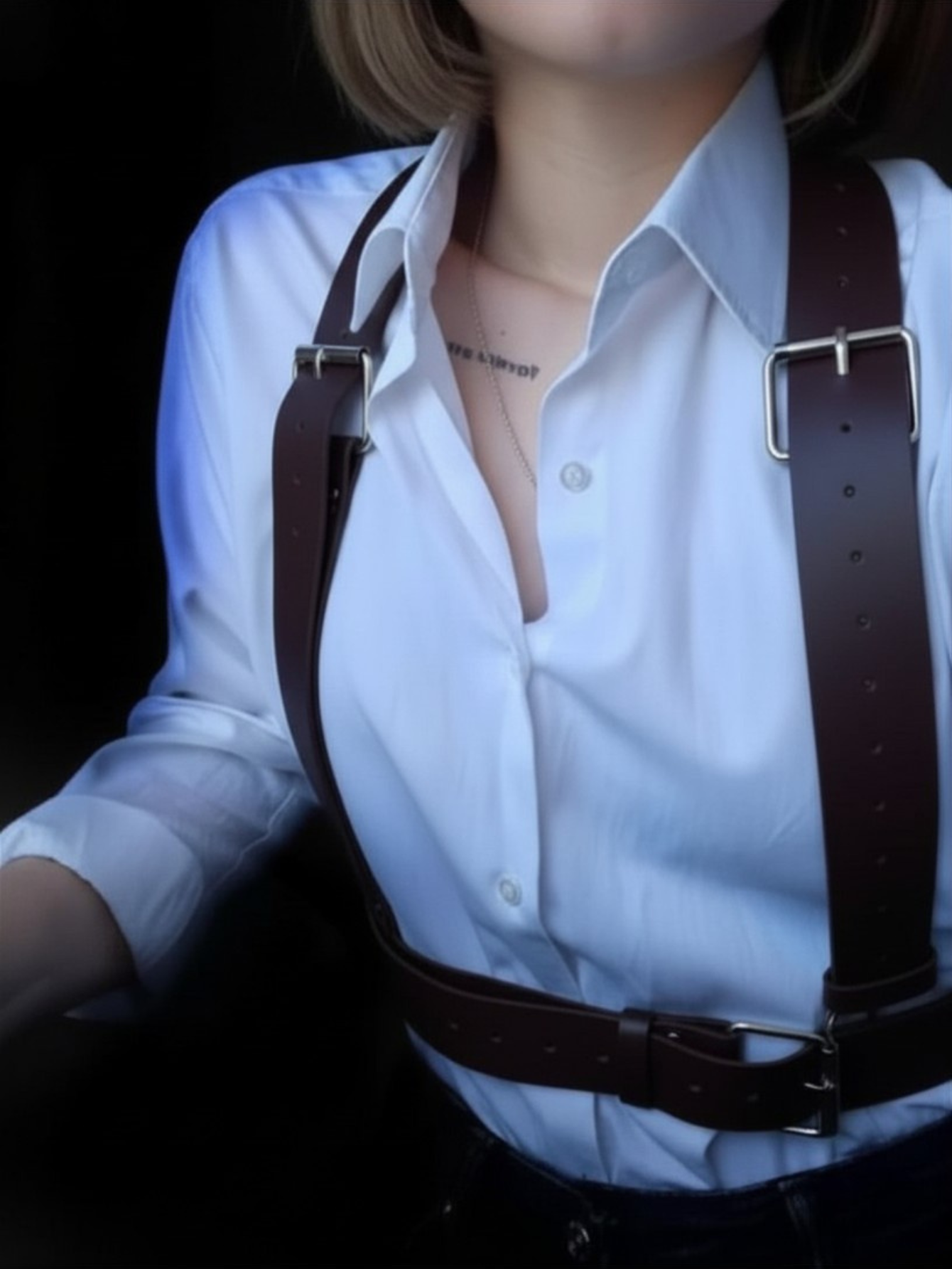 Vegan Leather Suspenders