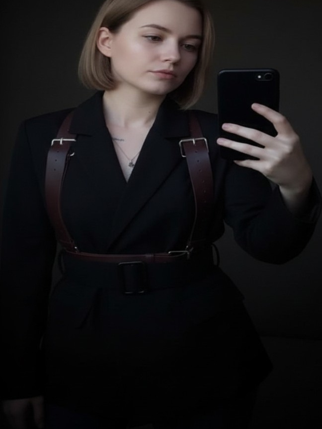 Vegan Leather Suspenders