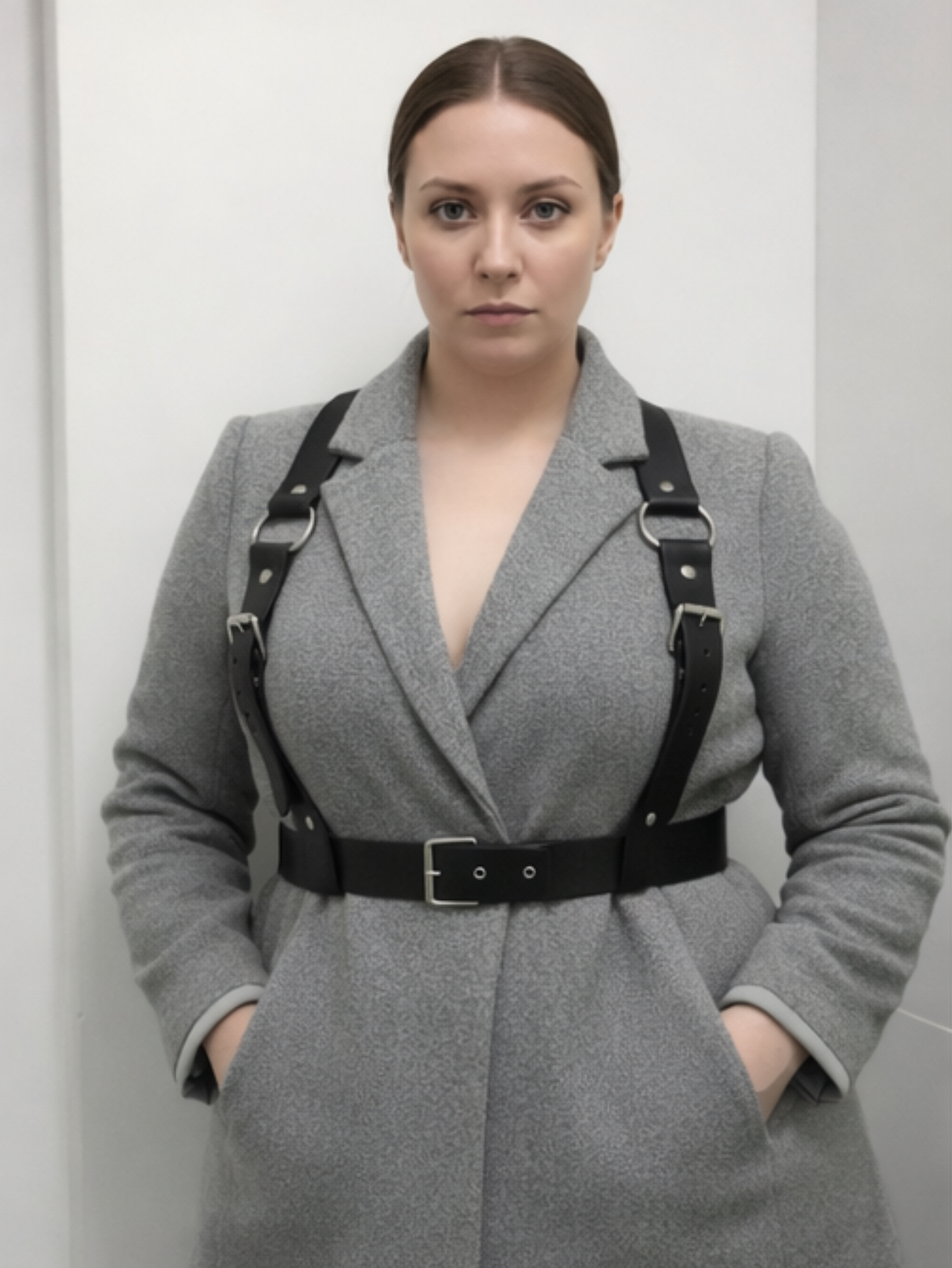 Plus Size Leather Suspenders