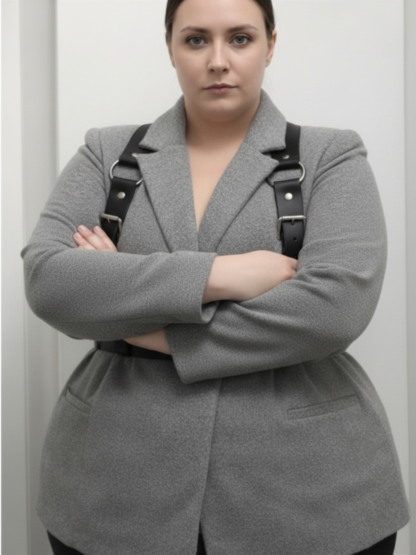 Plus Size Leather Suspenders