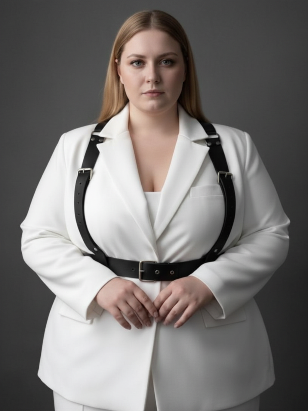 Plus Size Leather Suspenders