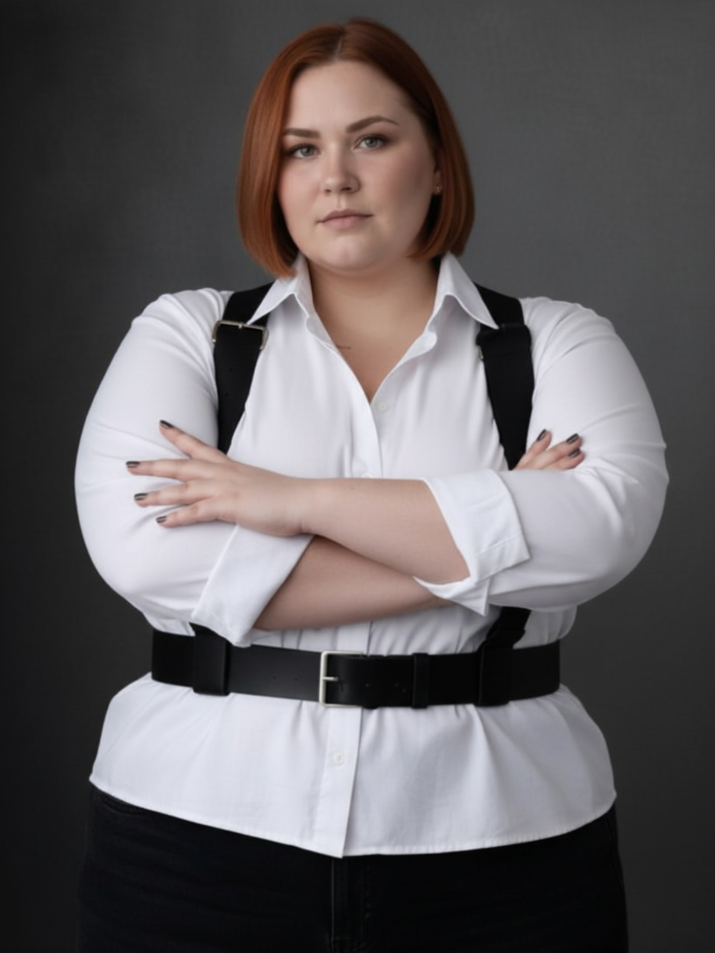 Plus Size Leather Suspenders