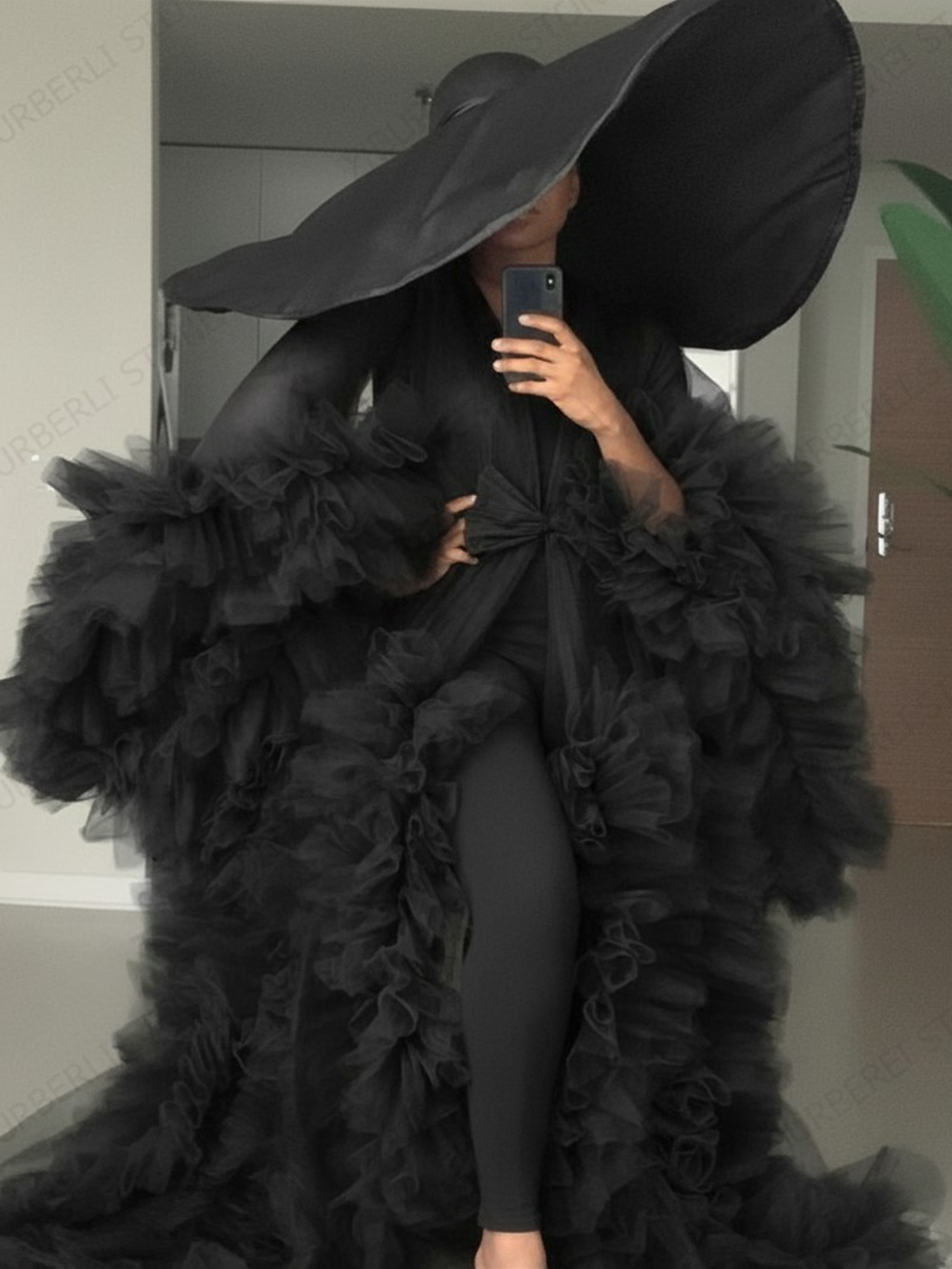 Large Brim Black Hat