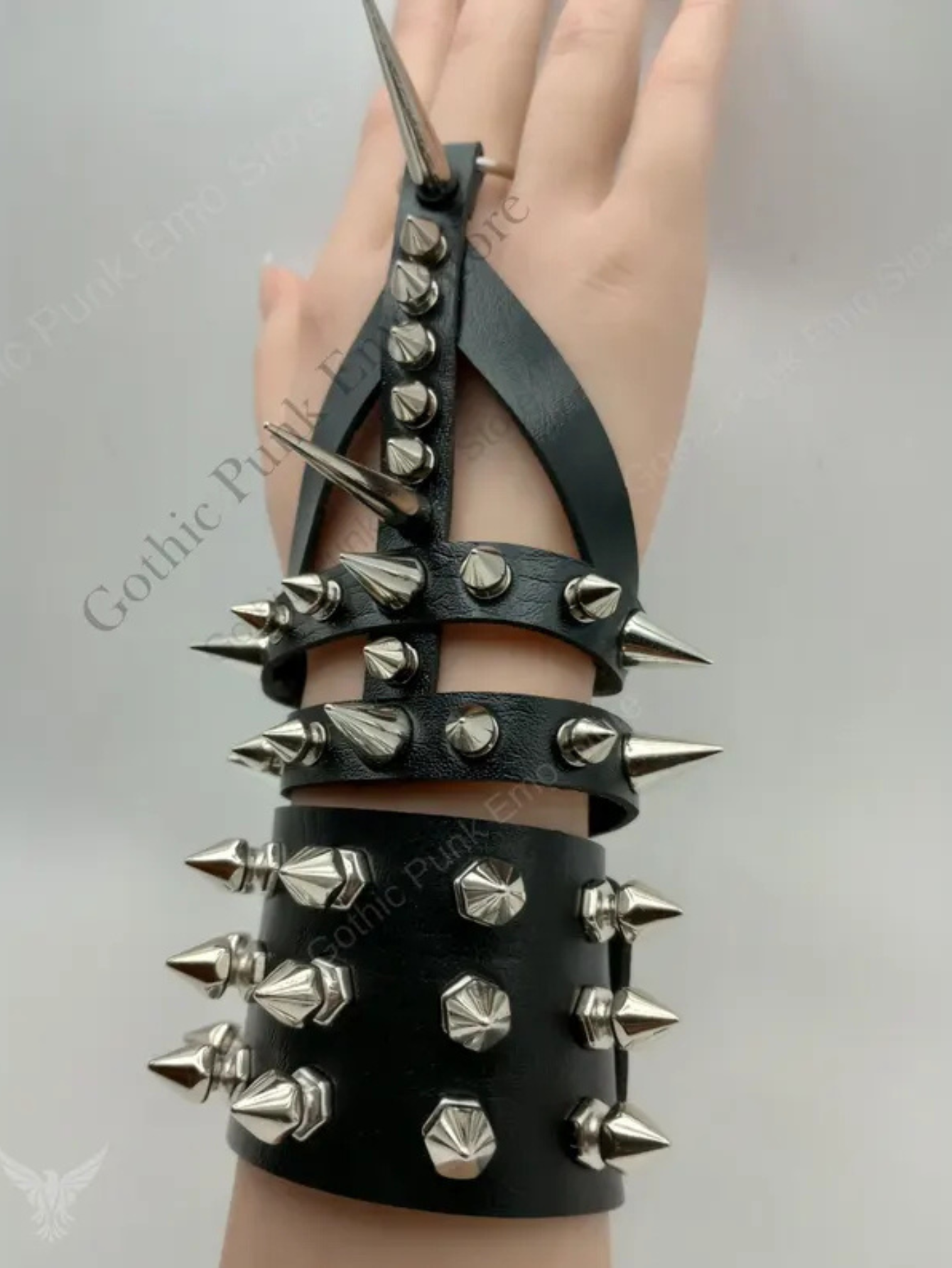 Gauntlet Punk Rock Spiked Bracelet Set