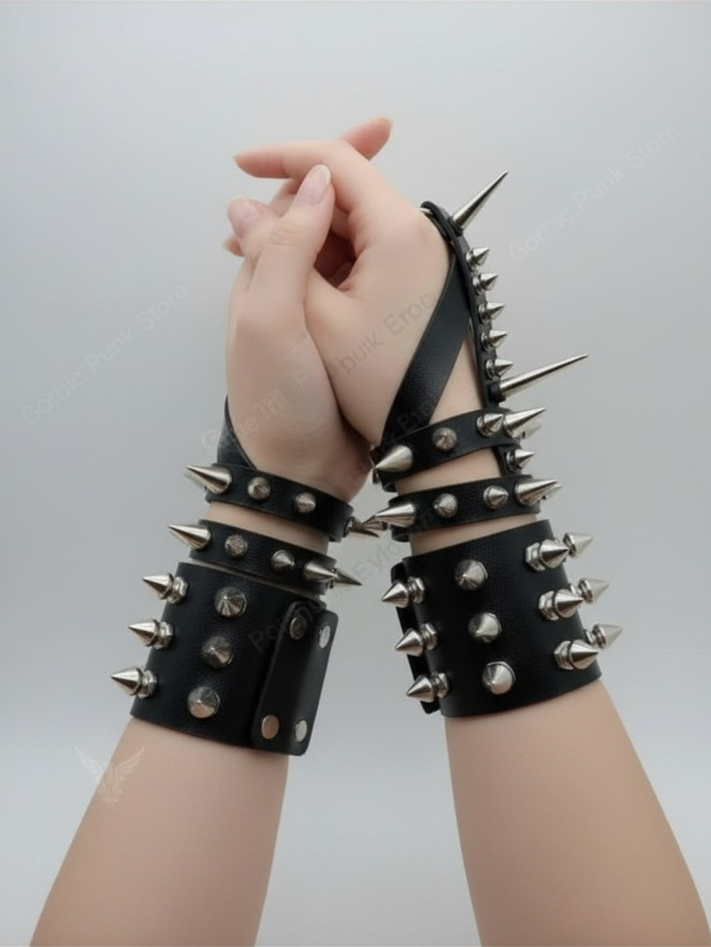 Gauntlet Punk Rock Spiked Bracelet Set