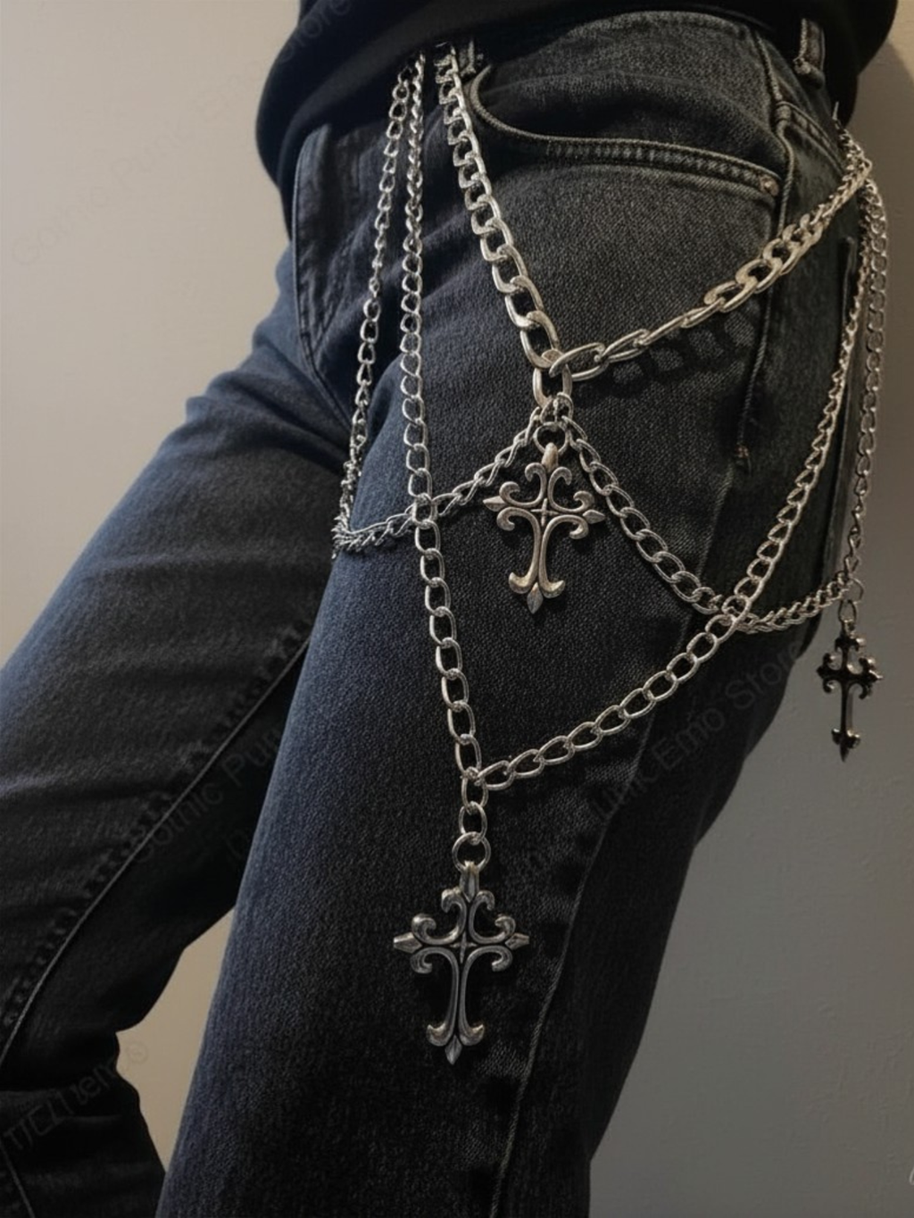 Layered Emo Punk Chain Necklace