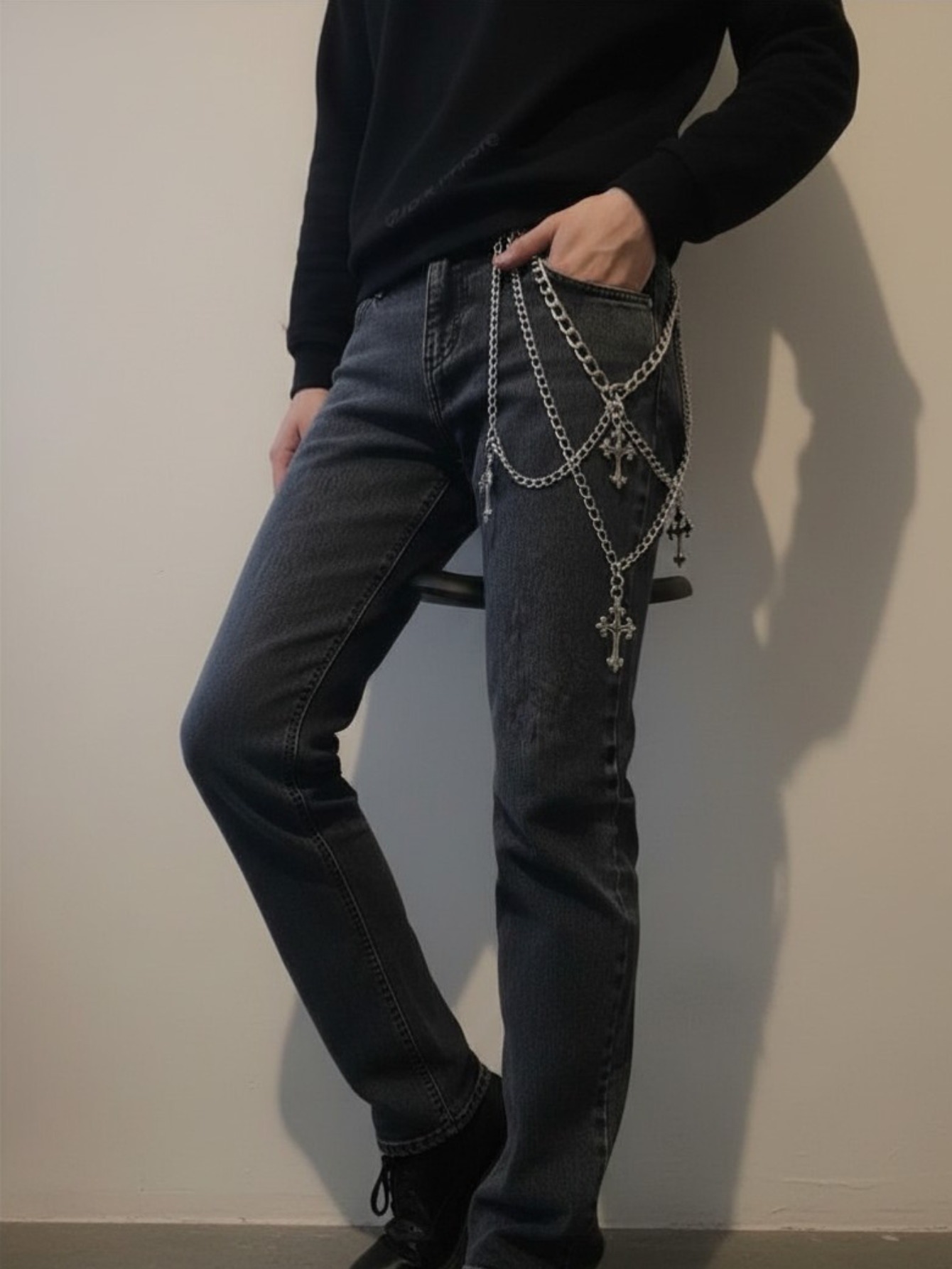 Layered Emo Punk Pants Necklace