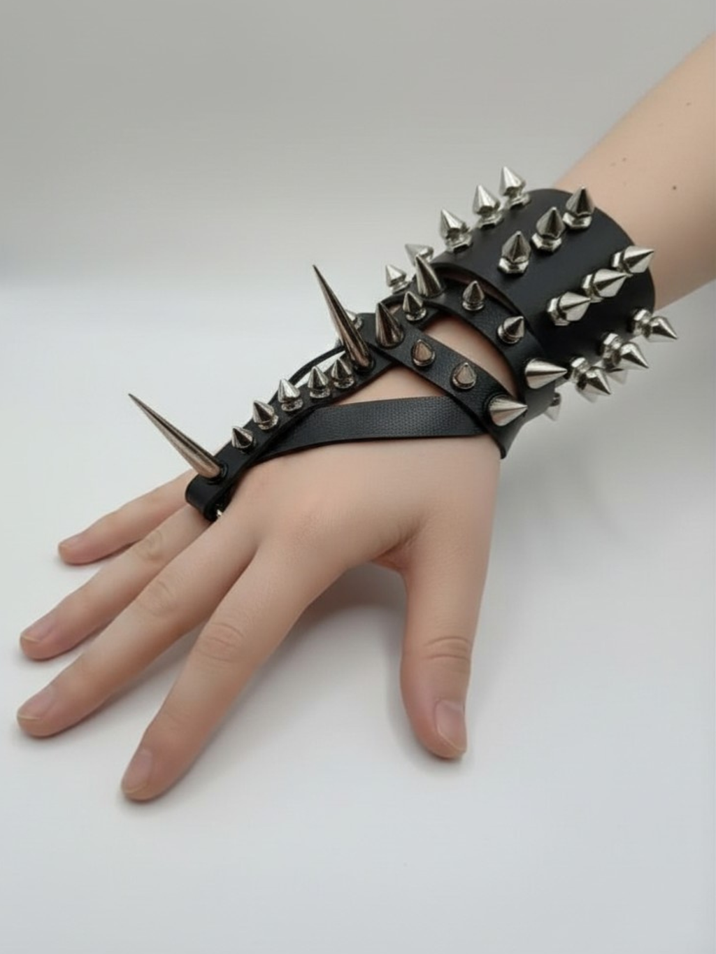 Gauntlet Punk Rock Spiked Bracelet Set