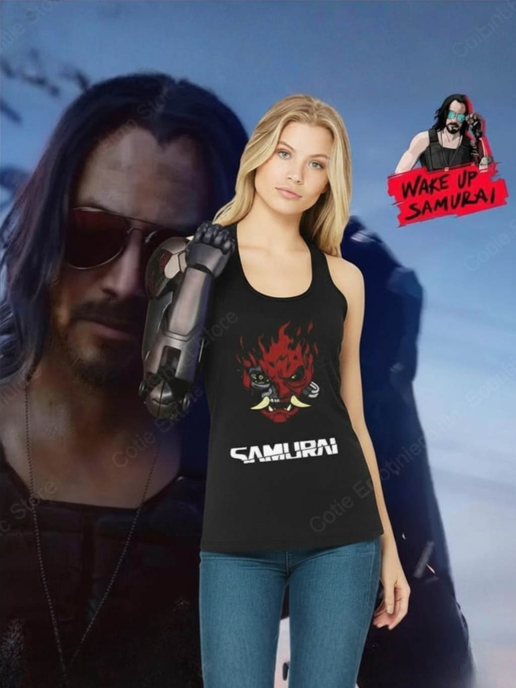 Johnny Silverhand Cosplay Tank Top