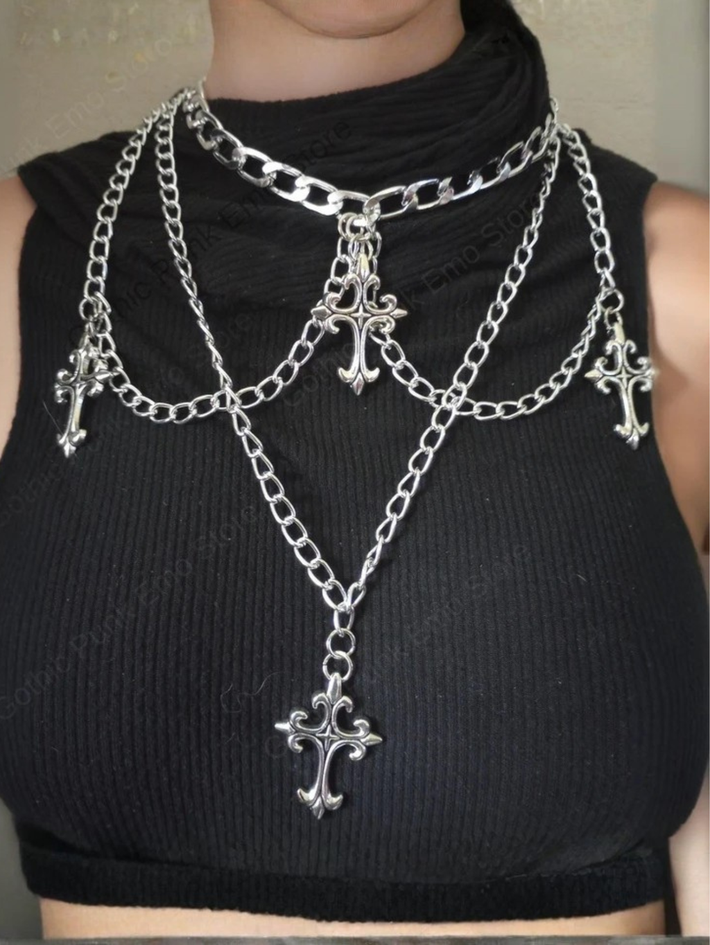 Layered Emo Punk Pants Necklace