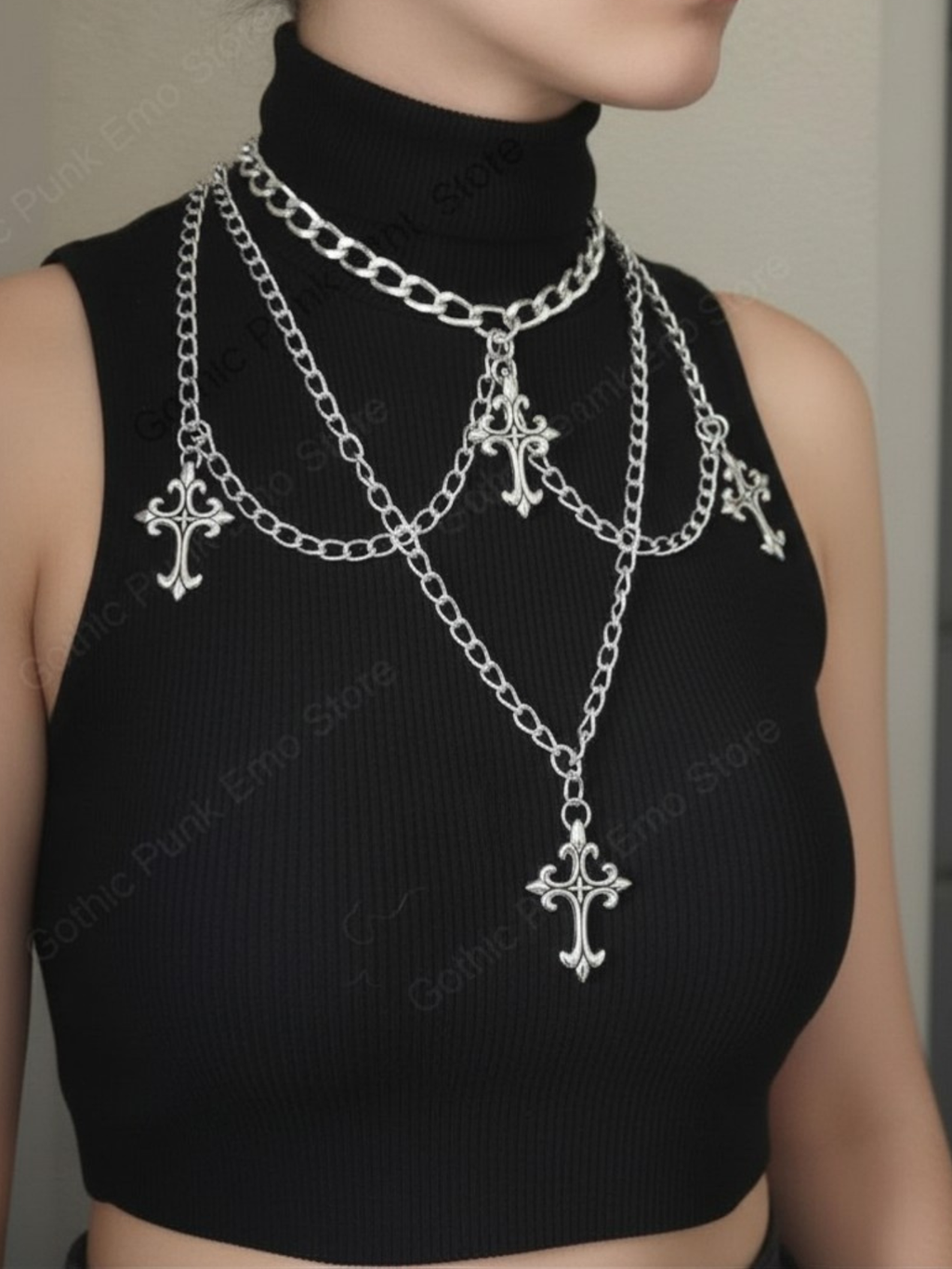 Layered Emo Punk Pants Necklace