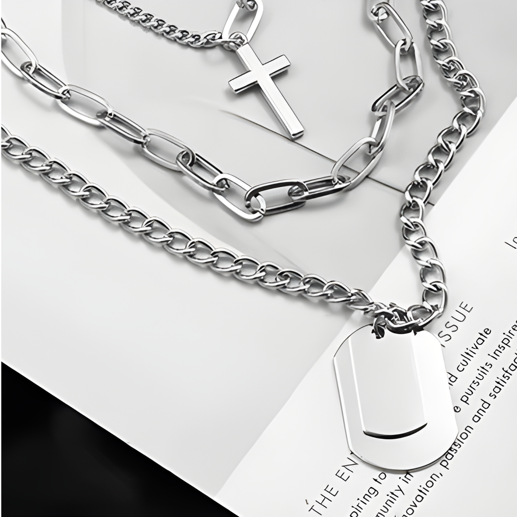 Cross 3Pcs Layer Necklace