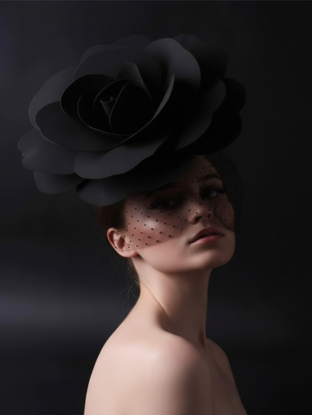 Drag Queen  Flower Hat With Veil