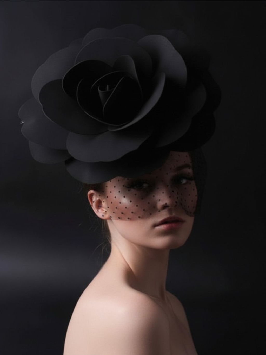 Drag Queen  Flower Hat With Veil