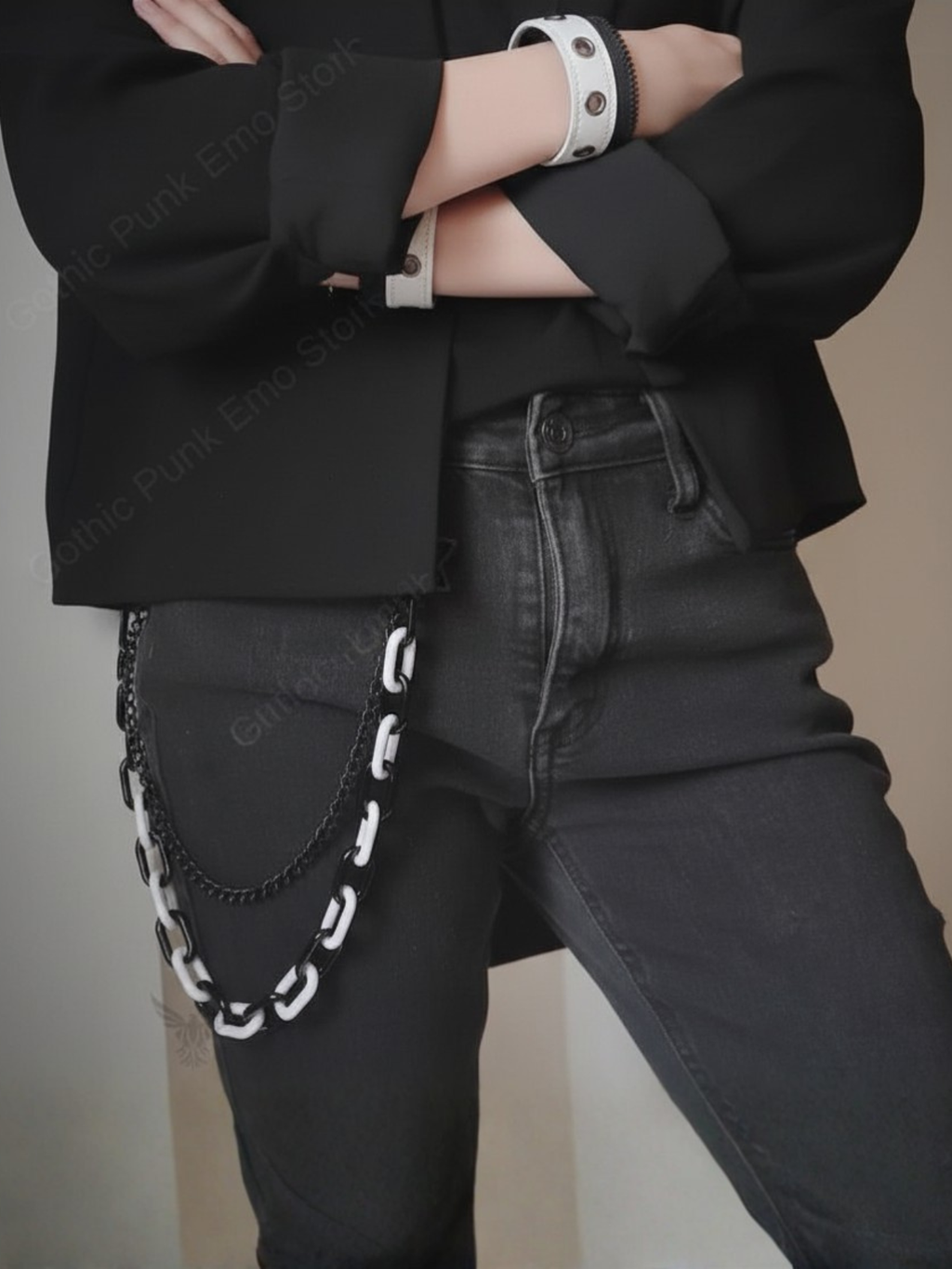Black White Star Pants Chain