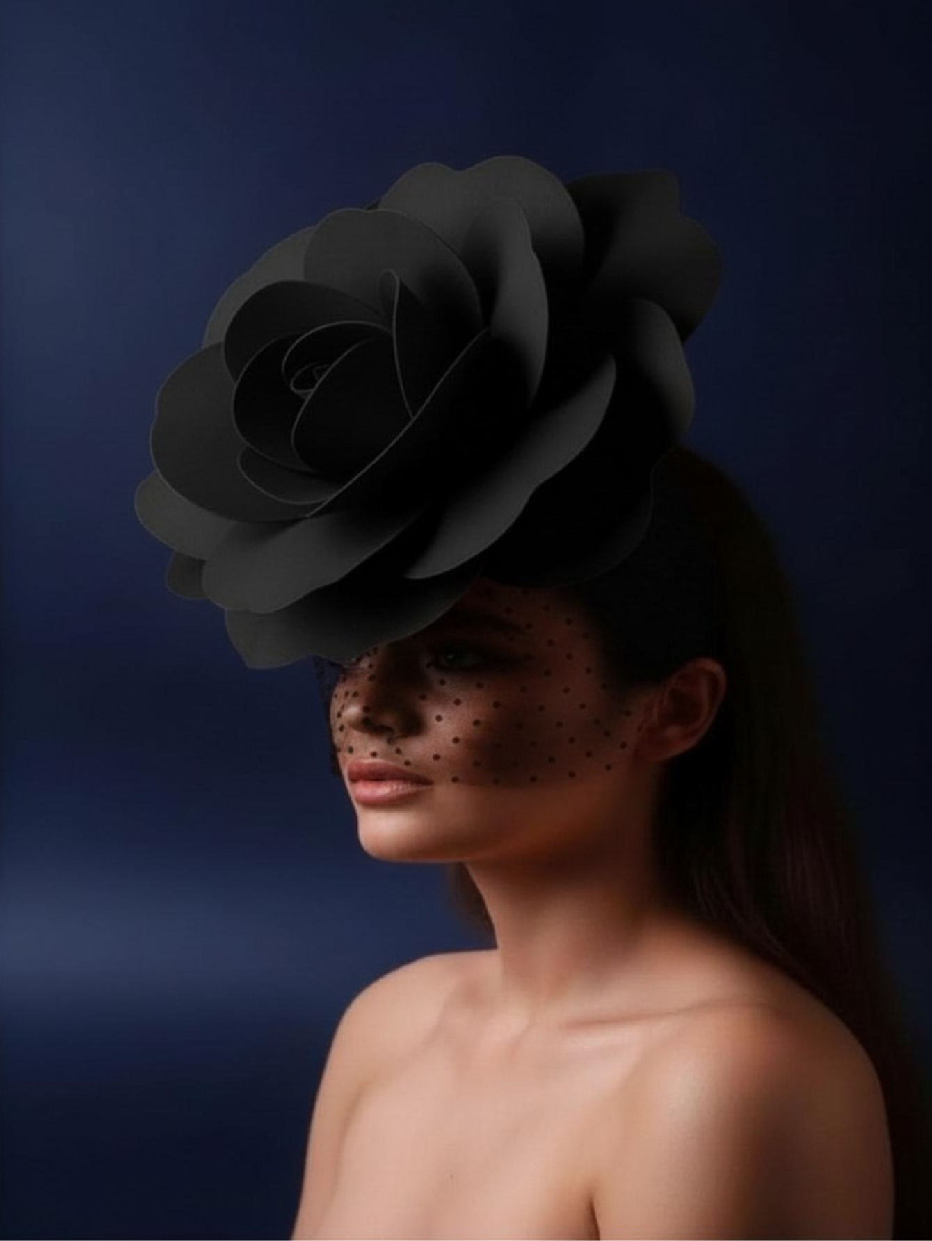 Drag Queen  Flower Hat With Veil