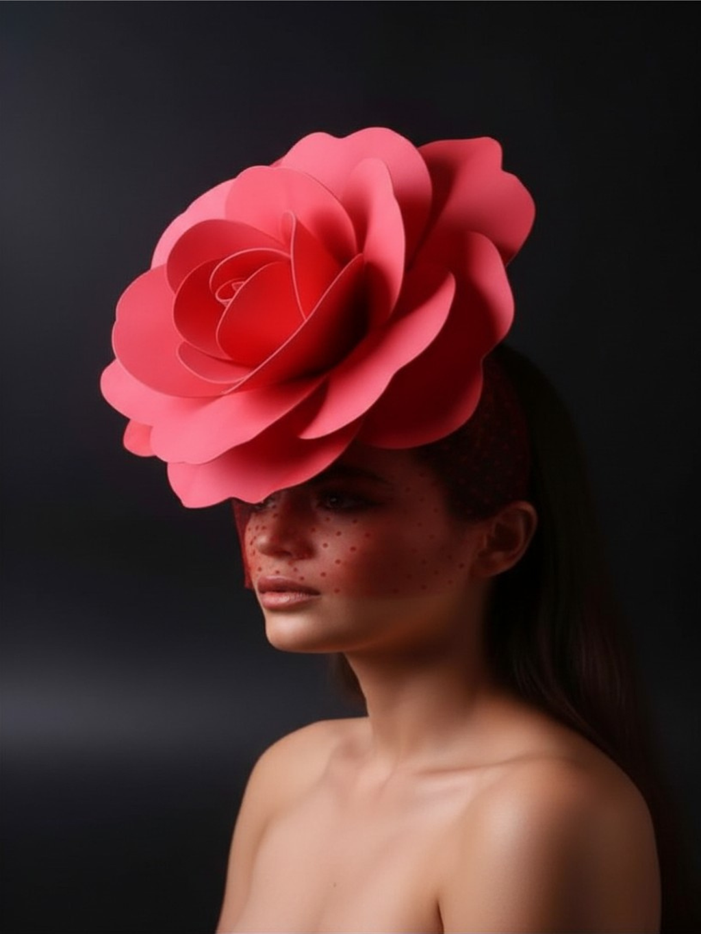 Drag Queen  Flower Hat With Veil