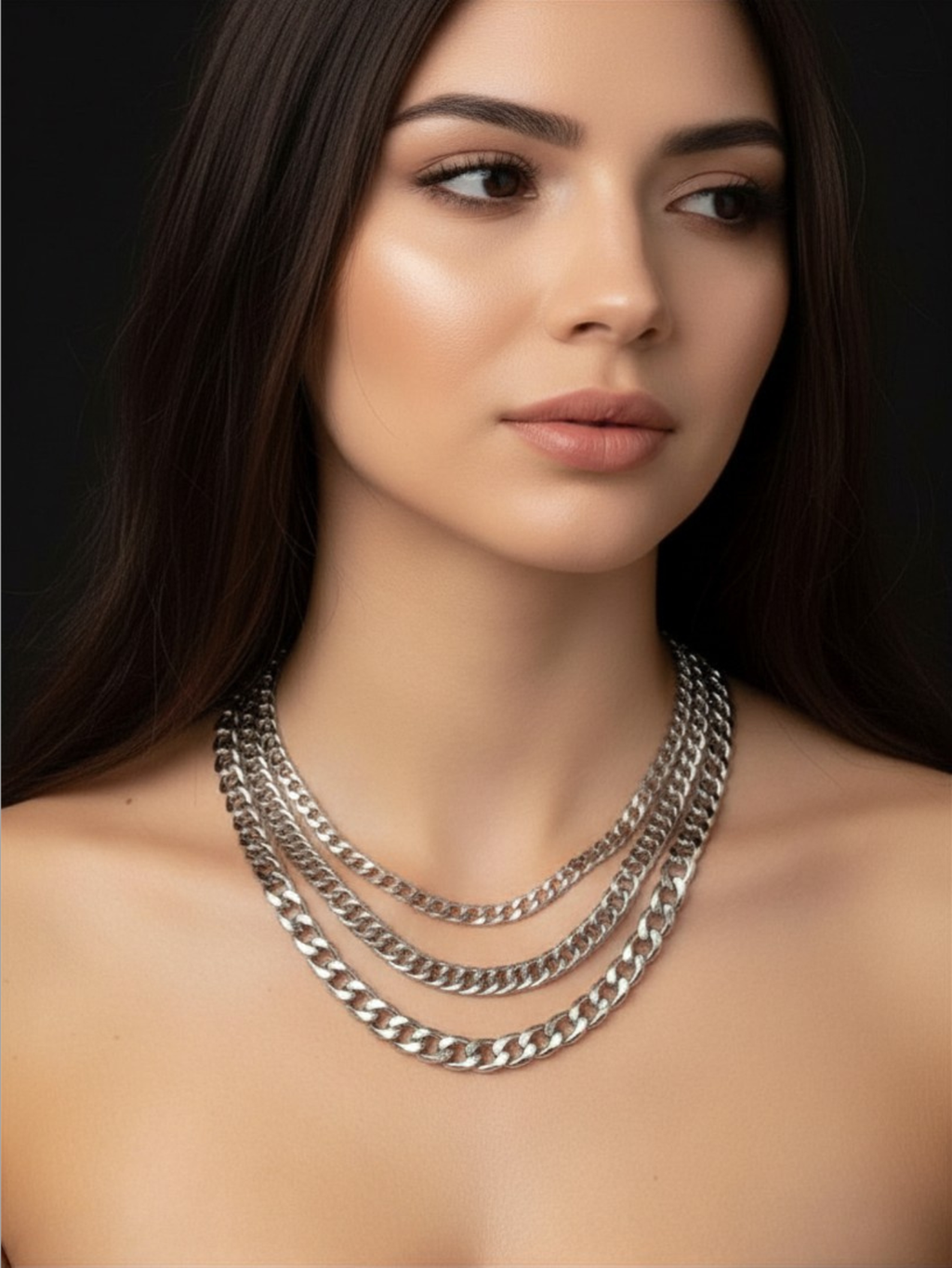 3pc Cuban Link Necklace Set