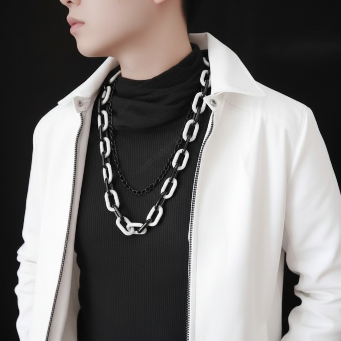 Black White Star Pants Chain