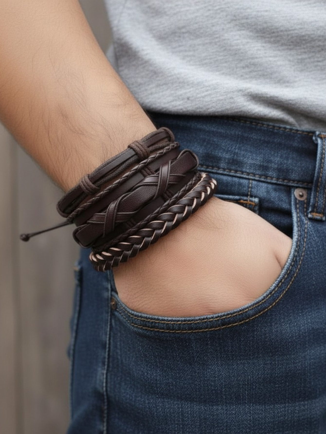 Brown Bracelet 5pc Set