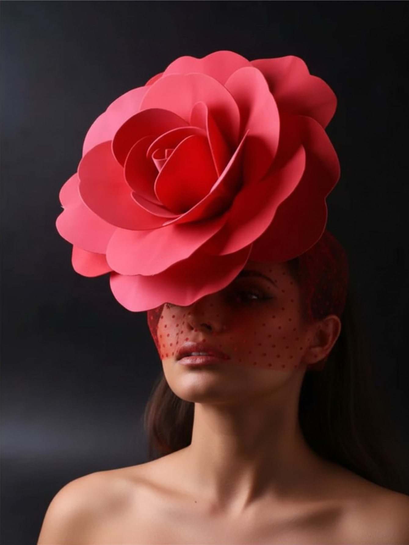 Drag Queen  Flower Hat With Veil