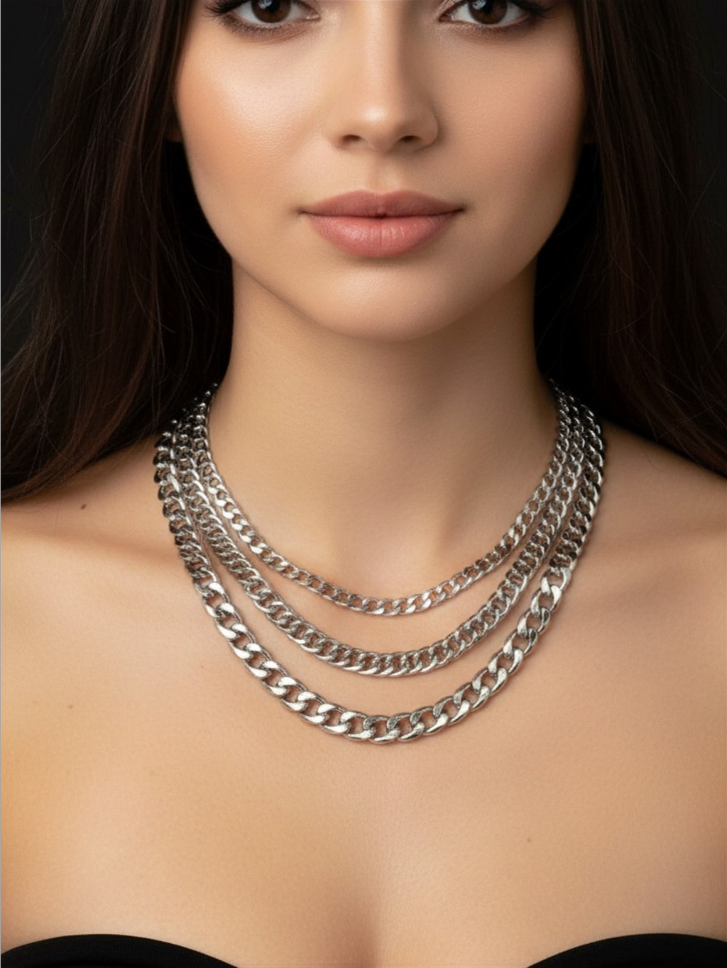 3pc Cuban Link Necklace Set
