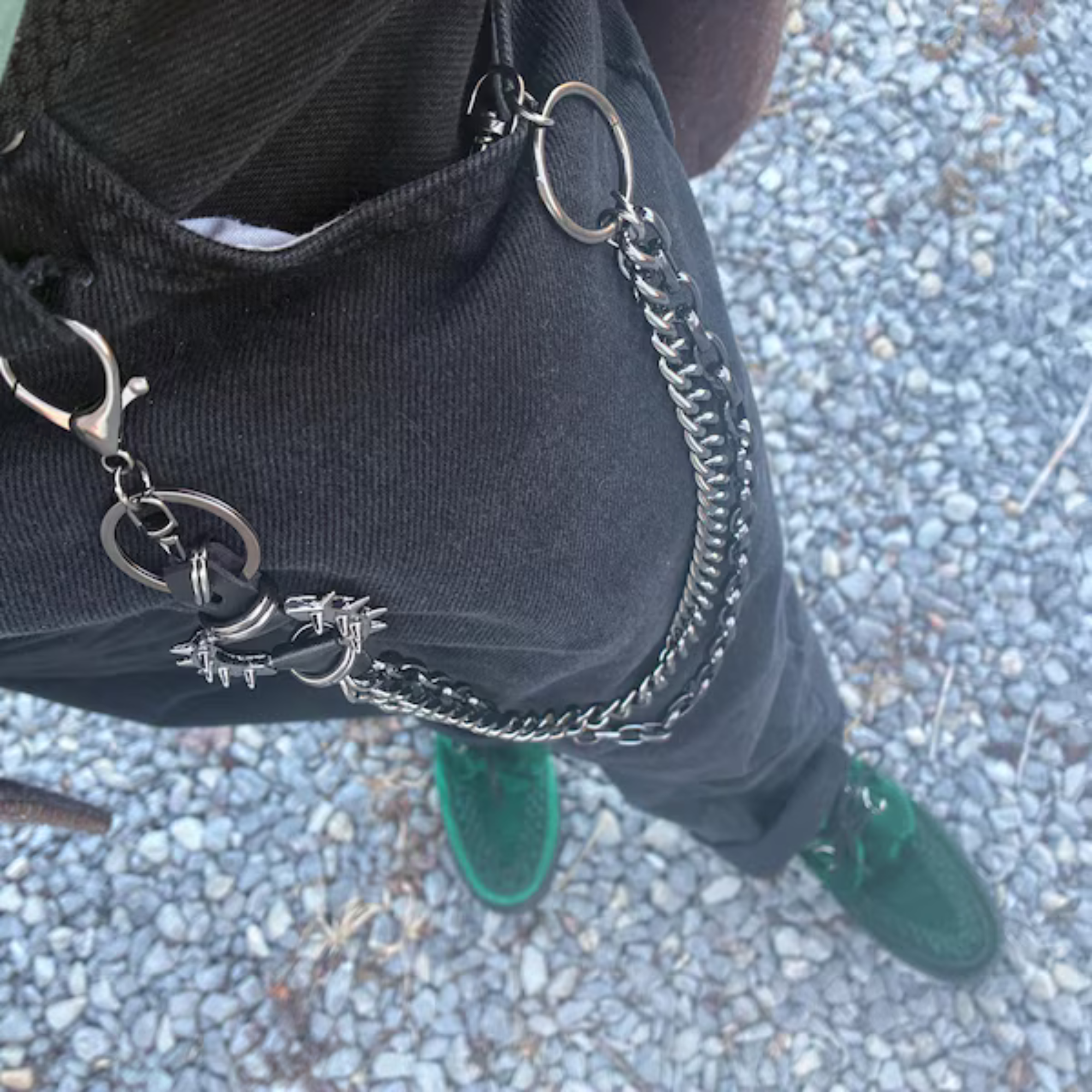 Spiked O Ring Pants Chain