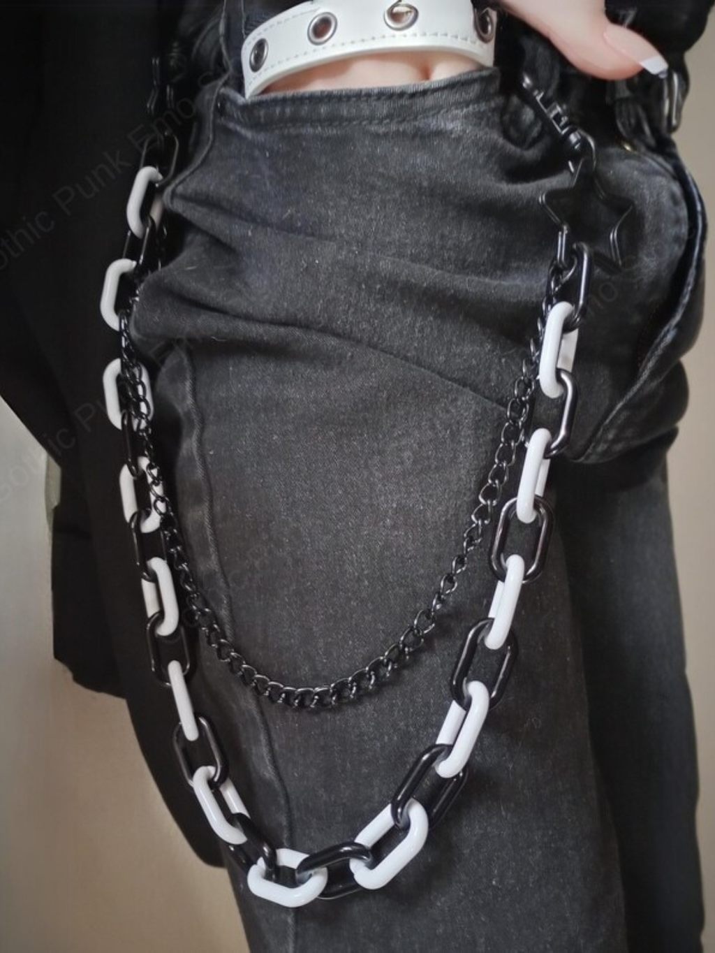 Black White Star Pants Chain