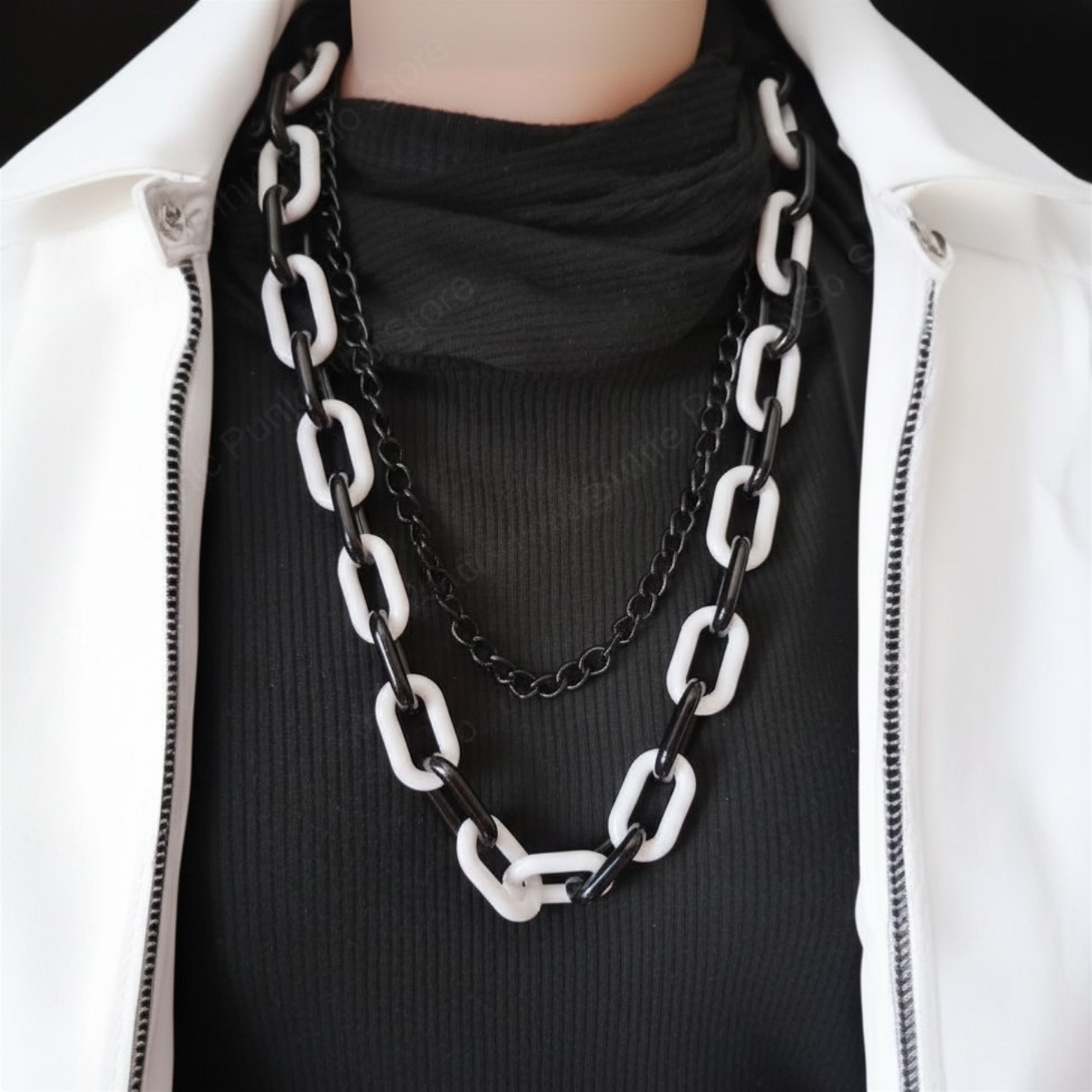 Black White Star Pants Chain