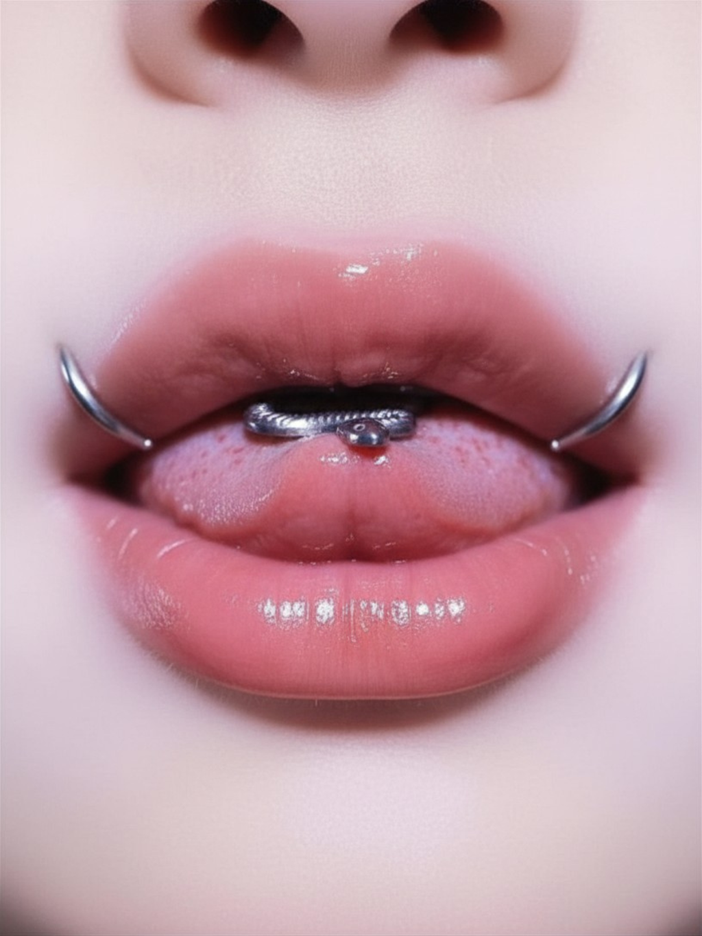 Snake Tongue Ring Stainless Steel