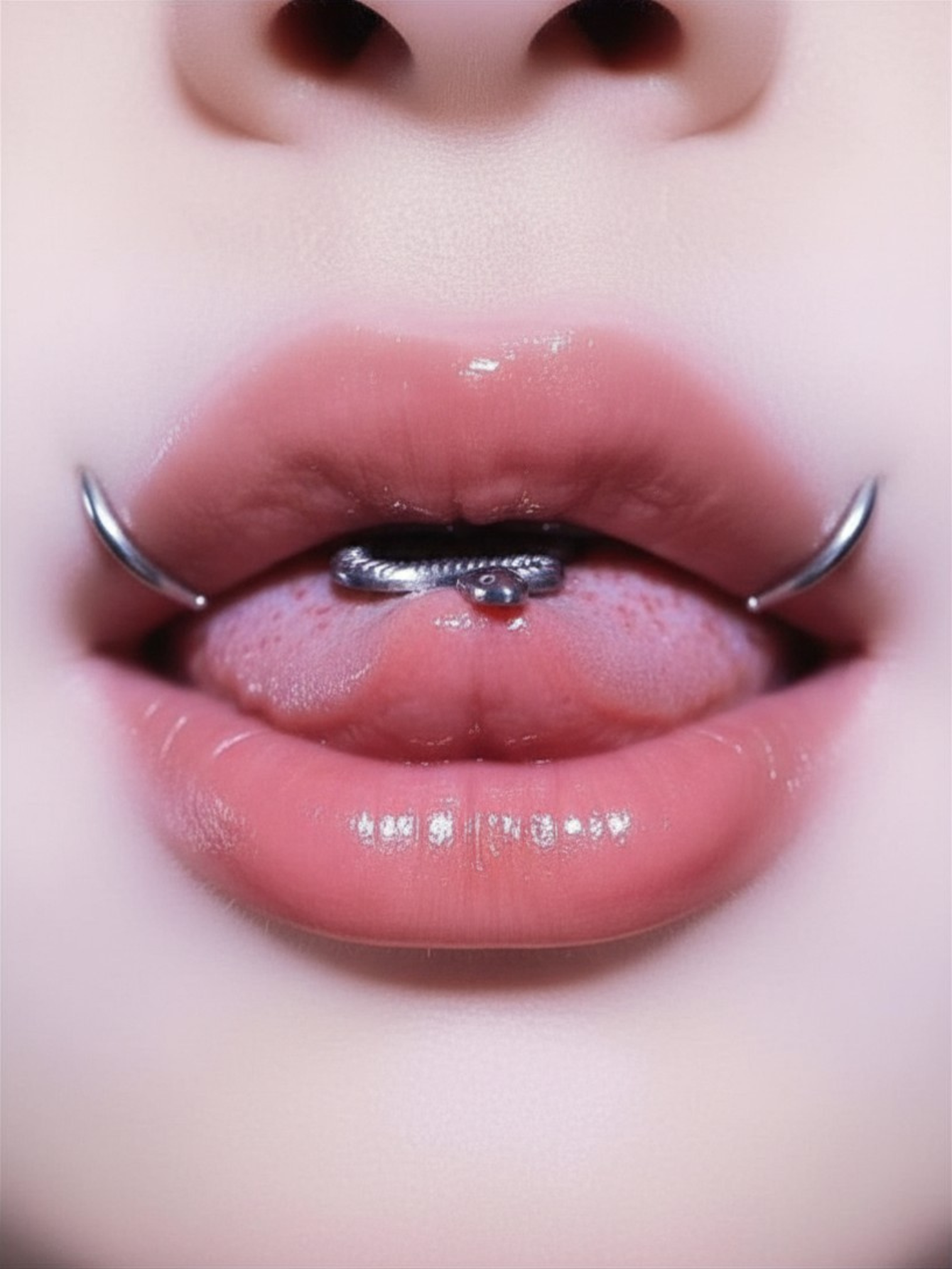 Snake Tongue Ring Stainless Steel