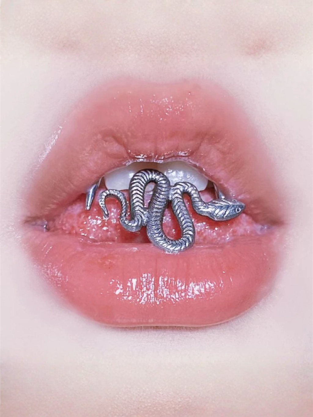 Snake Tongue Ring Stainless Steel